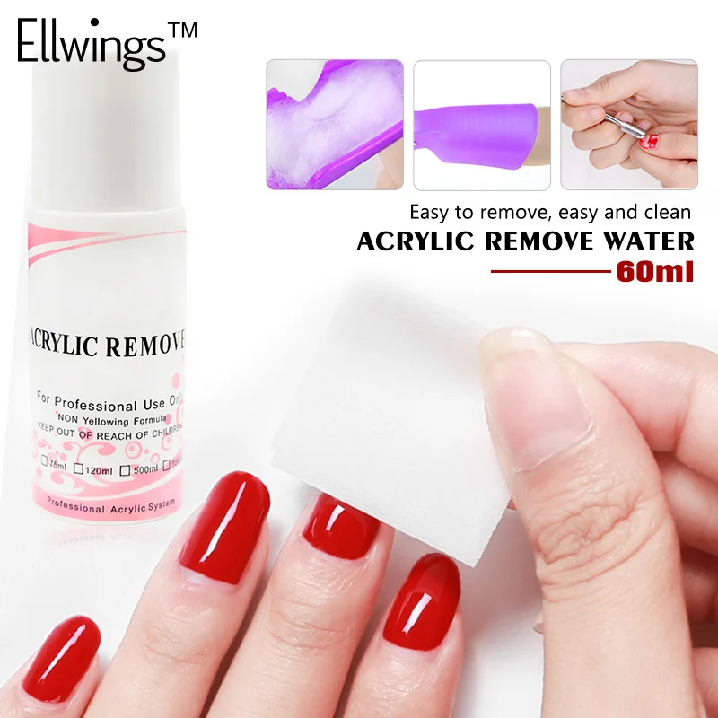Ellwings 60 мл гвозди Лаки моющее средство для УФ гель ногтей Sticky Remover Жидкость
