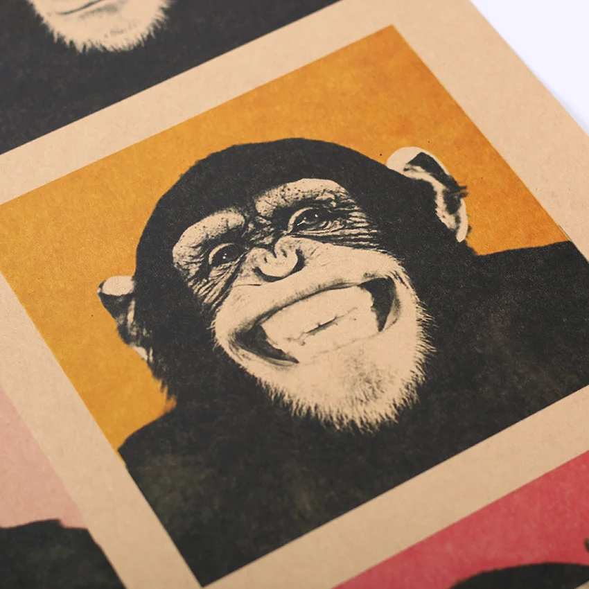 TIE LER ВИНТАЖНЫЙ ПЛАКАТ Gorilla наклейки на стену кухня ретро крафт бумага плакаты