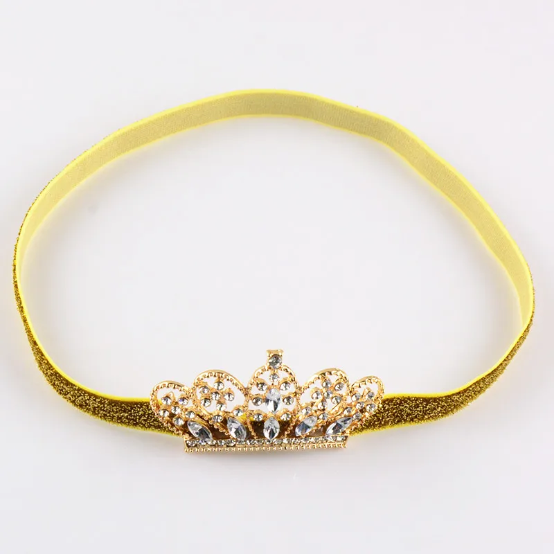 Золотая/Серебристая цветная повязка на голову для девочек 50 шт./лот блестящая с