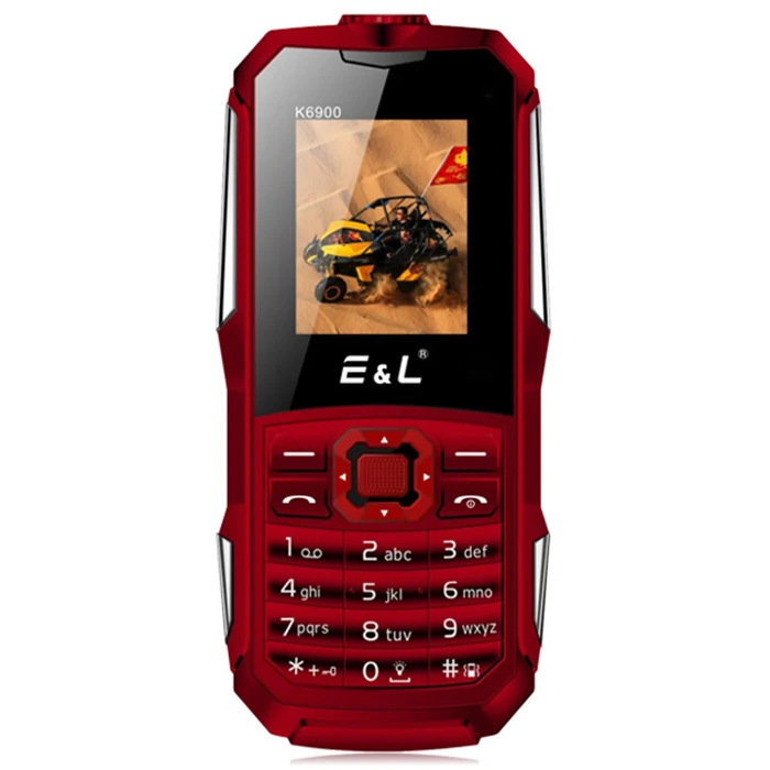 EL K6900 мобильный телефон Quad Band разблокировать 1 77 дюймов IP68 Водонепроницаемый 2000