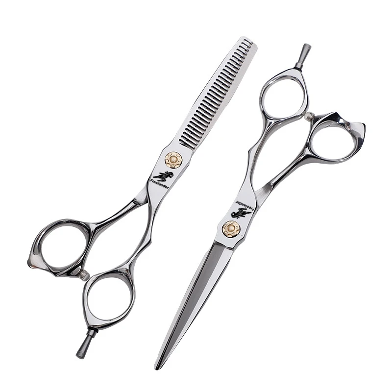 Freelander 6.0'' professional Japan 440c Siler Hairdressing Scissors Set With Gold Screw For Barber or Home Use | Красота и