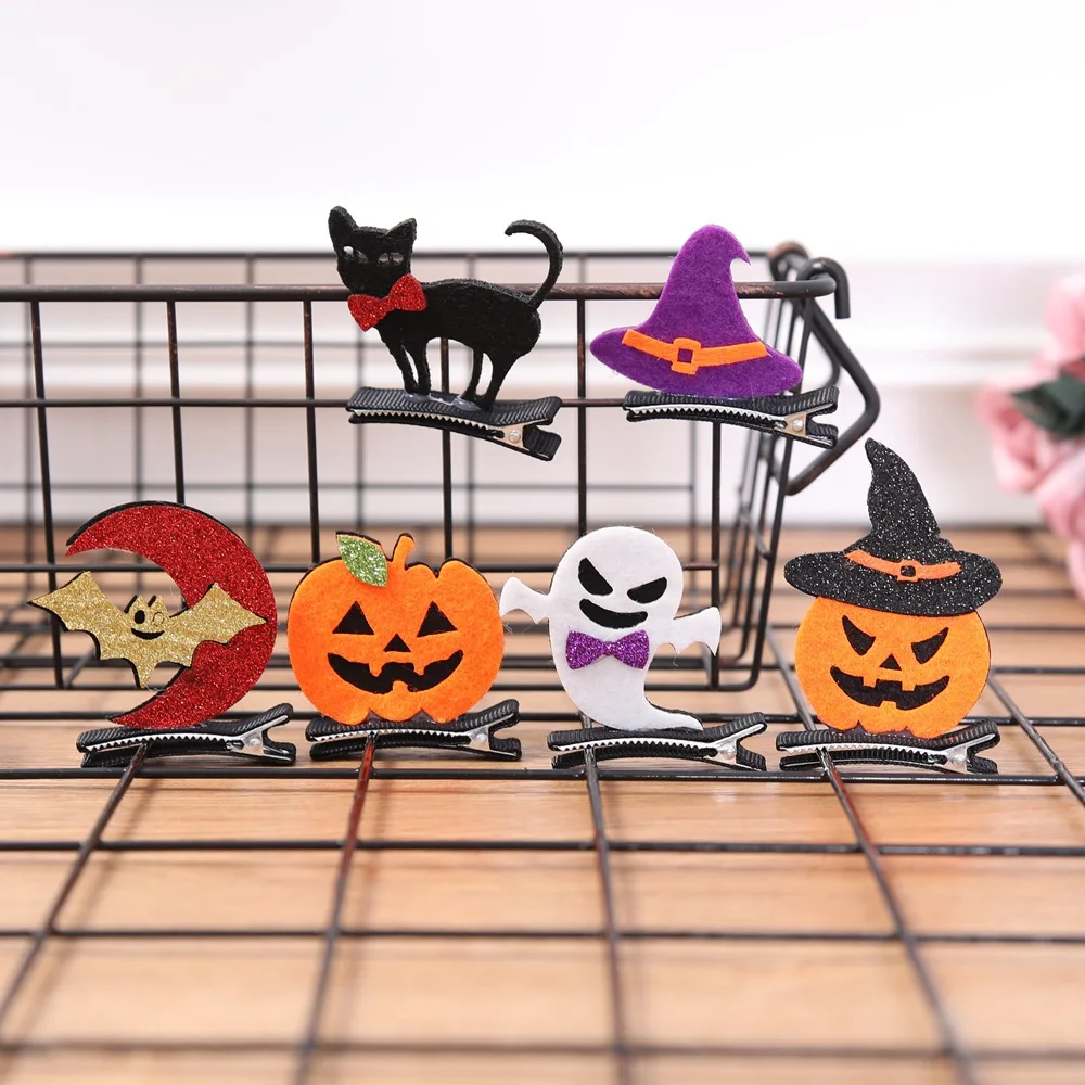 Украшения для волос Hallowmas заколки с тыквой летучей мышью призраком котом ведьмой