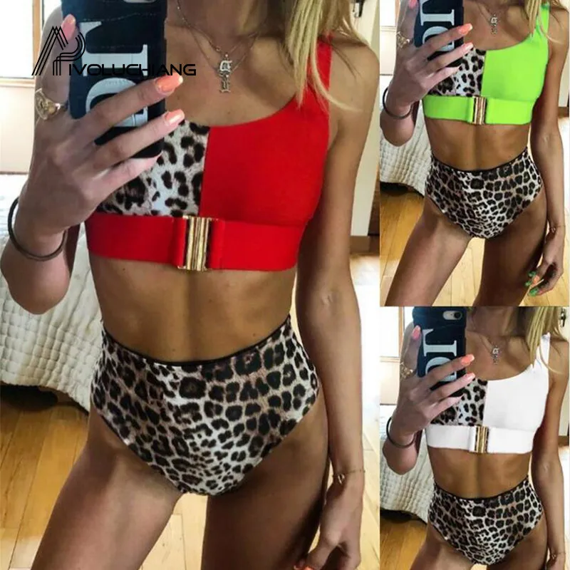 Женский купальник-бикини с леопардовым принтом сексуальный бразильский