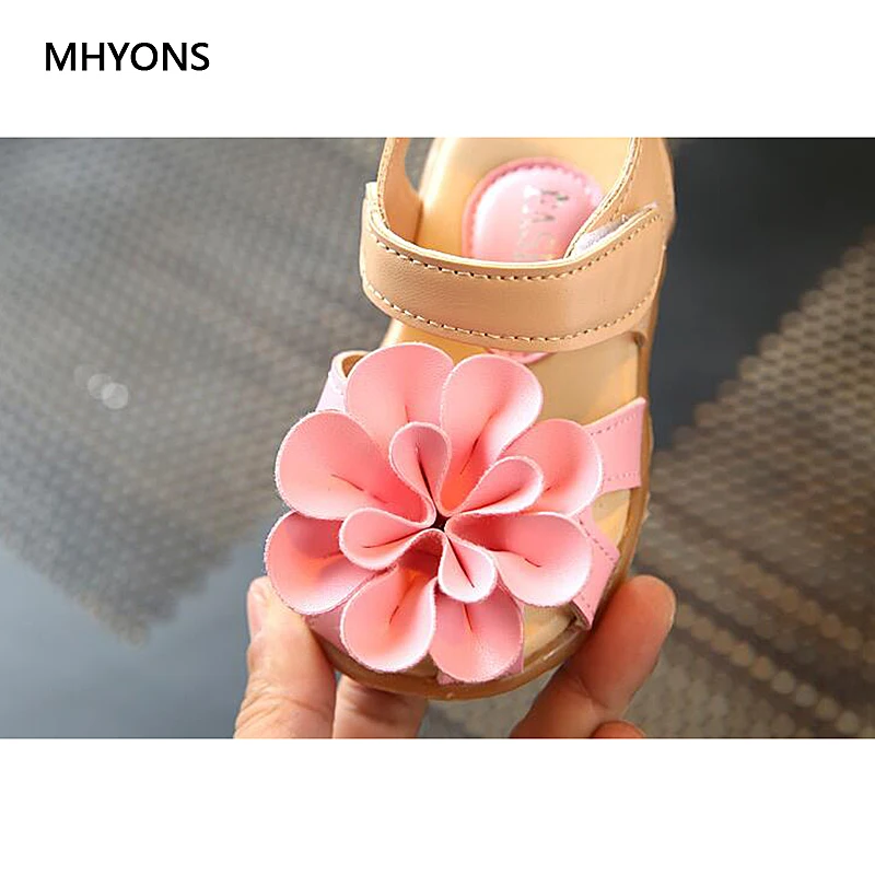 MHYONS 2019 новые летние детские сандалии для девочек мягкие кожаные цветы принцесса