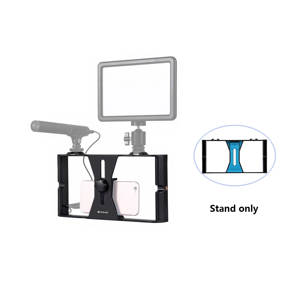 Stabilizer Двойные рукоятки для Iphone Android консоль для телефонов стабилизатор микрофон светодиодный заполняющий светильник мини штатив для фотосъемки DV запись - Цвет: Stabilizer