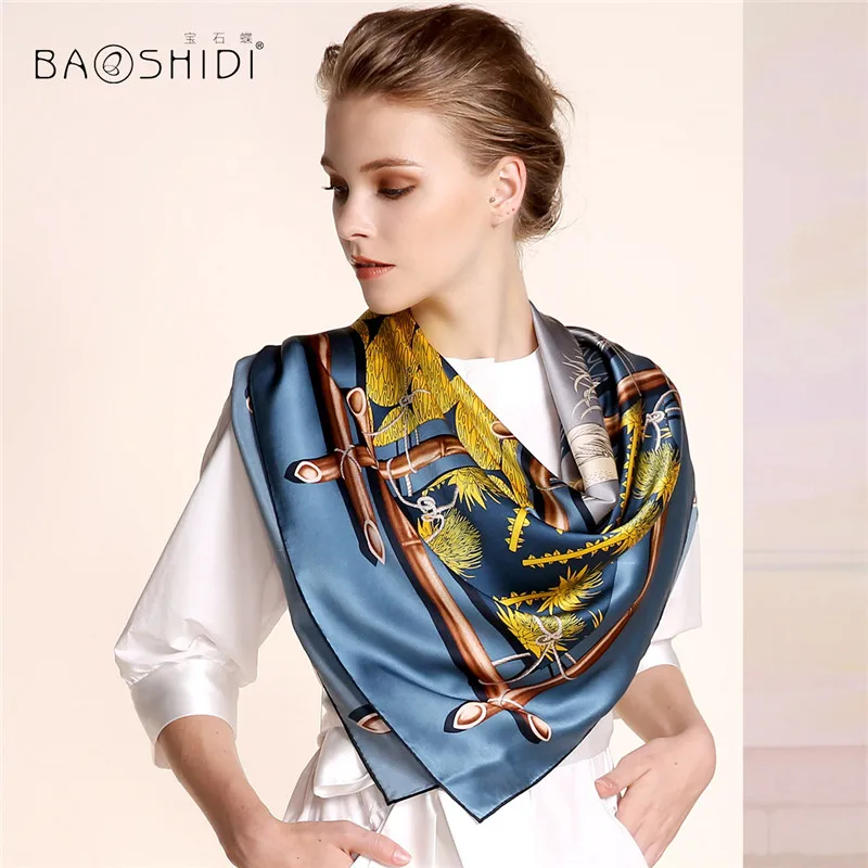 [BAOSHIDI] Осень 2016 Новое поступление 16 момме чистый шелк женский зимний шарф