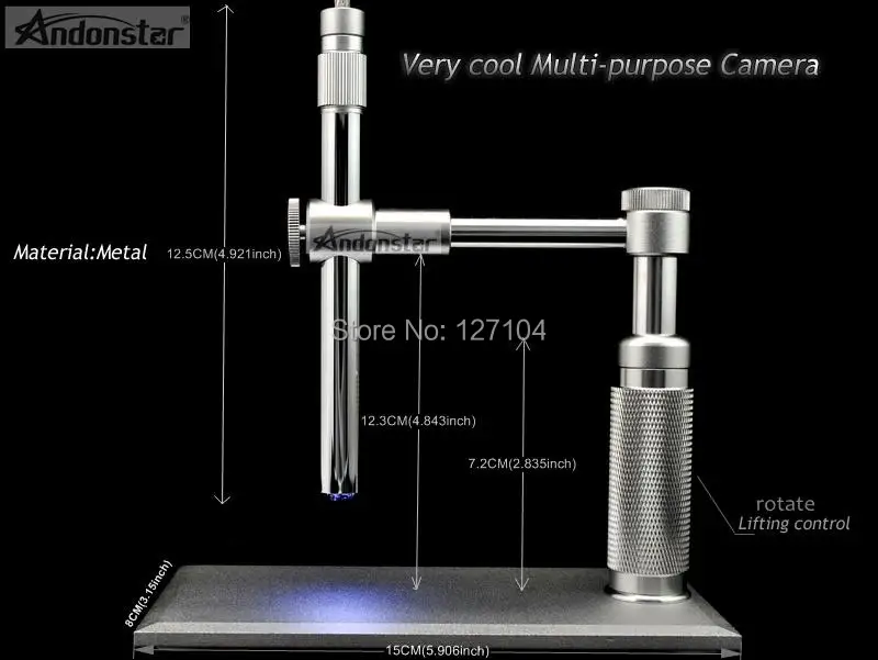 Andonstar 2-МЕГАПИКСЕЛЬНАЯ USB Цифровой Микроскоп 500x8 LED usb Видео Камеры Стенд