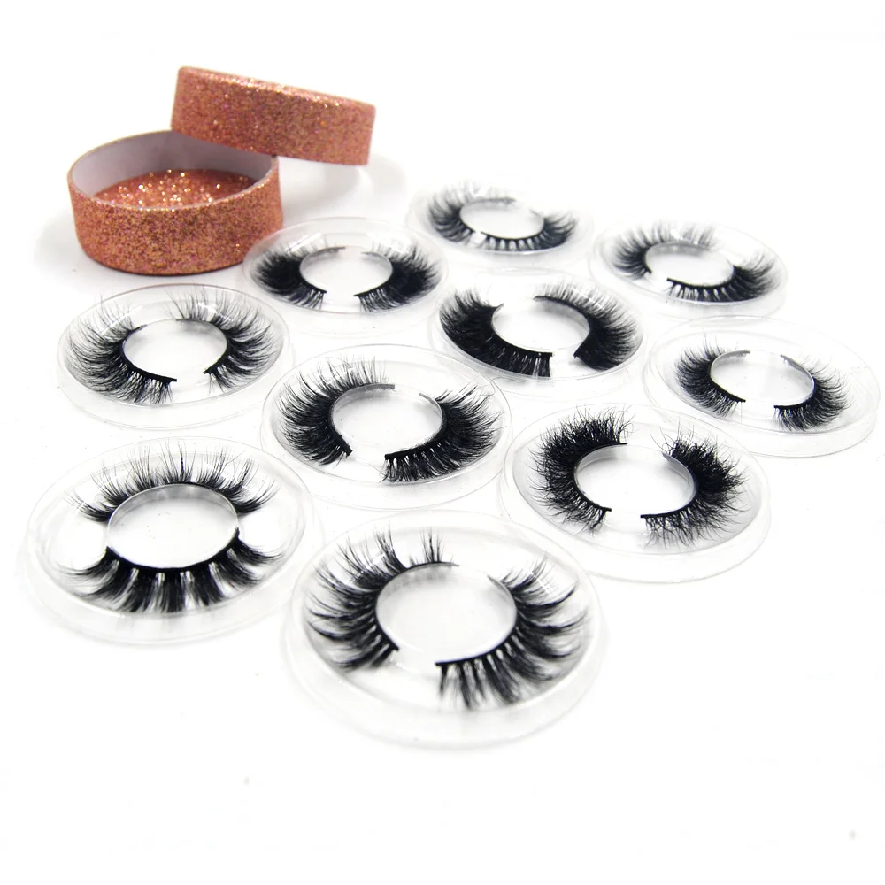 1 пара 3D Искусственные норковые ресницы lashes с glift розовое золото блестящая