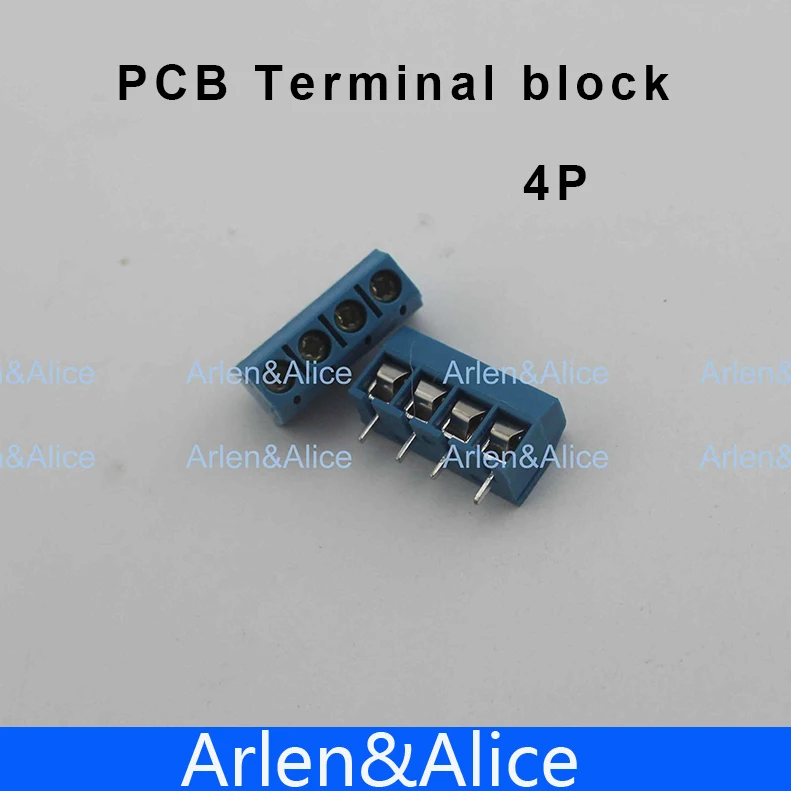 100 шт. 4 контактный винтовой синий клеммный блок 5 мм Шаг|block terminal connectors|connectors