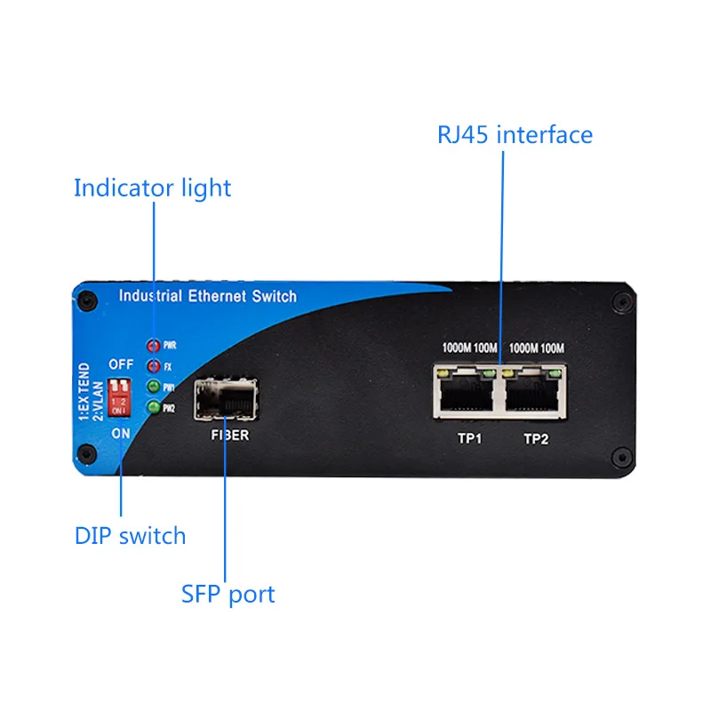 POE 1.25G Ethernet Fiber Converter Industrial 2 rj45 ethernet POE Port 1 Fiber Port Industrial Fiber Optic converter