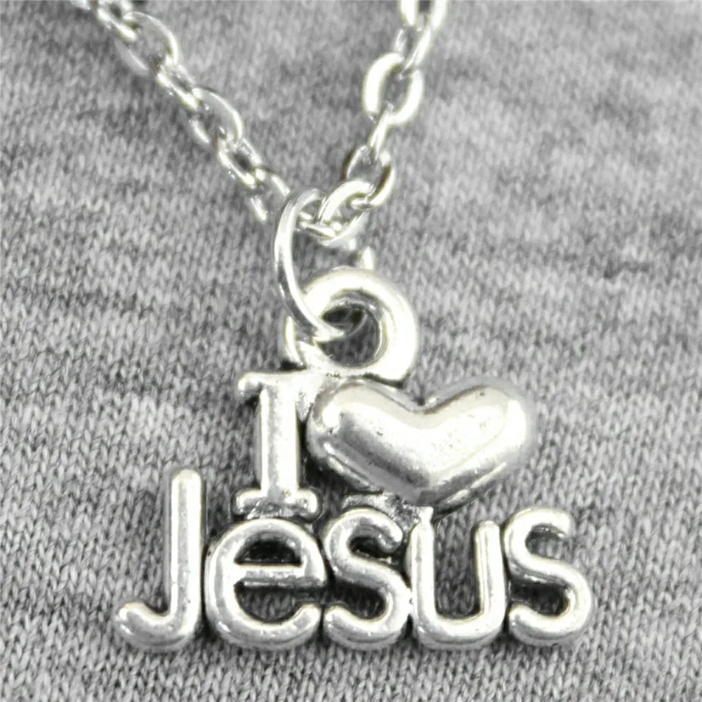 15x13 мм Ожерелье I Heart Jesus Подвеска для женщин ожерелье ювелирная цепочка модная 2
