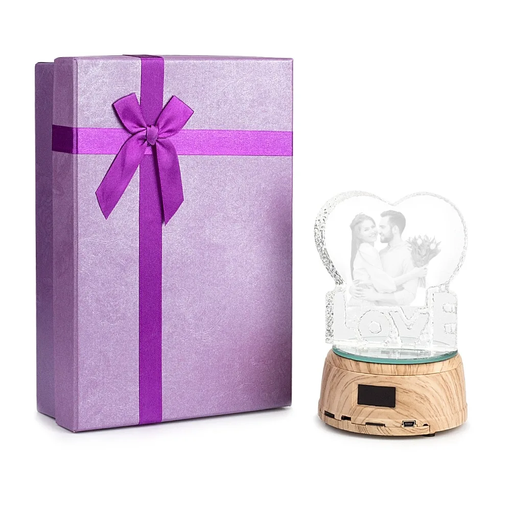 Custom crystal photo shop logoтекстовый RGB светодиодный ночник фото MP4 музыкальный плеер