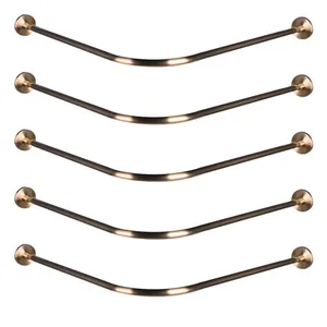 Занавеска для ванной, занавеска для душа, изогнутая бронзовая, без перфорации, l-образная, u-образная, угловая рама из нержавеющей стали, душевая