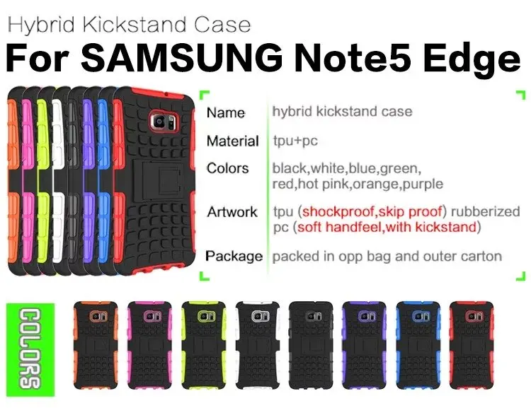 For Samsung Note 5 Edge Case Hybrid TPU+PC Hard Armor Shockproof With Stand Function Cover Cases Galaxy Note5 |