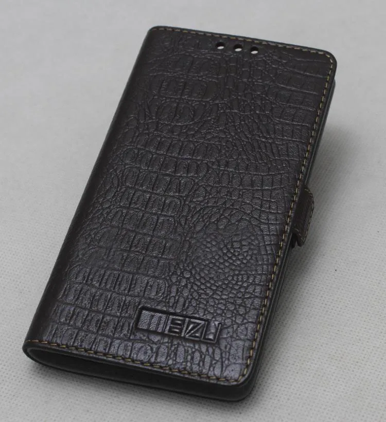 brown crocodile Meizu 16X чехол из натуральной кожи противоударный задний Чехол флип-чехол для Meizu 16x флип-чехол - Цвет: brown crocodile