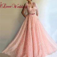 new arrival elegant evening dress sweetheart short sleeves party dress custom made a line sequin lace formal dress