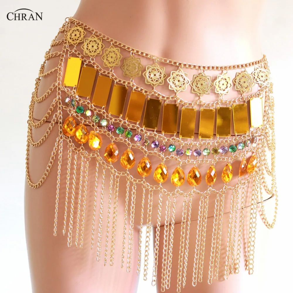 Sexy Gold Fringe Skirt Belly Dancer Waist Belt Chain Burning Man Jewelry Bra Bralete Festival Dress EDM Wear Ibiza Jewelry