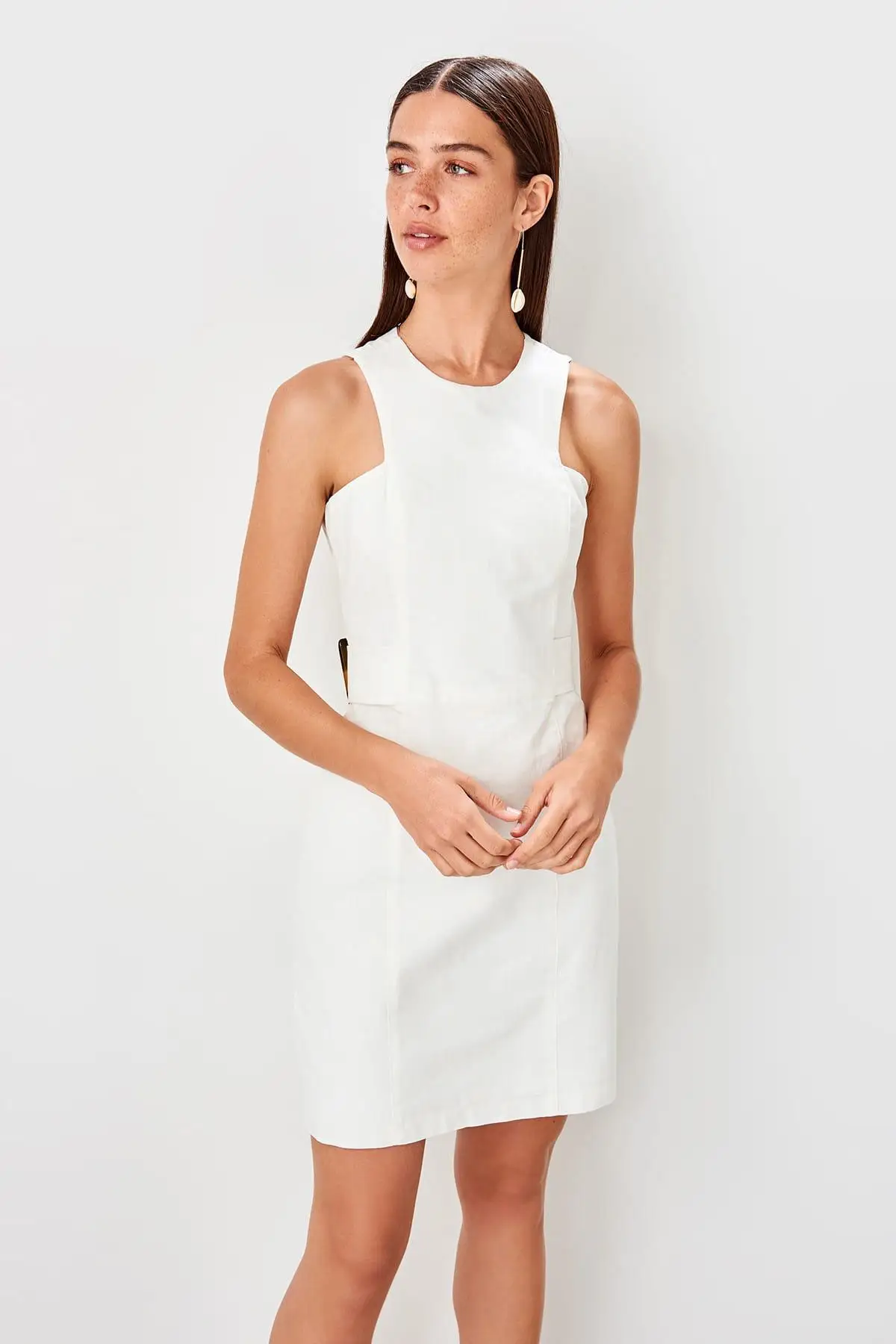 Trendyol Ecru Kemerli/платье TWOSS19EL0067|Женские платья| |