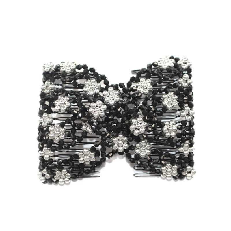 Женские Перламутровые Бусины эластичные расчески для волос двойная горка