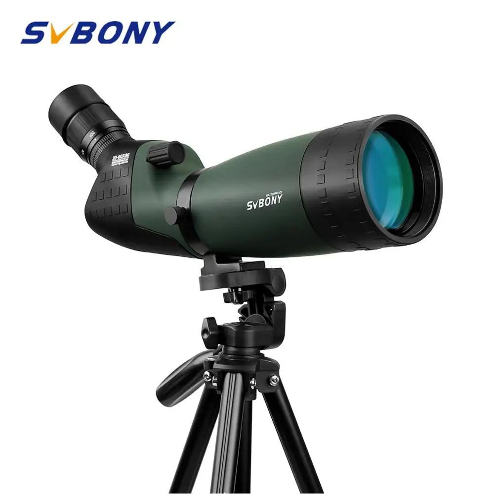 SVBONY SV22 Зрительная труба 20-60x80 BAK4 FMC водонепроницаемый Порро Призма телескоп азот w/высокий штатив металлический корпус F9322G