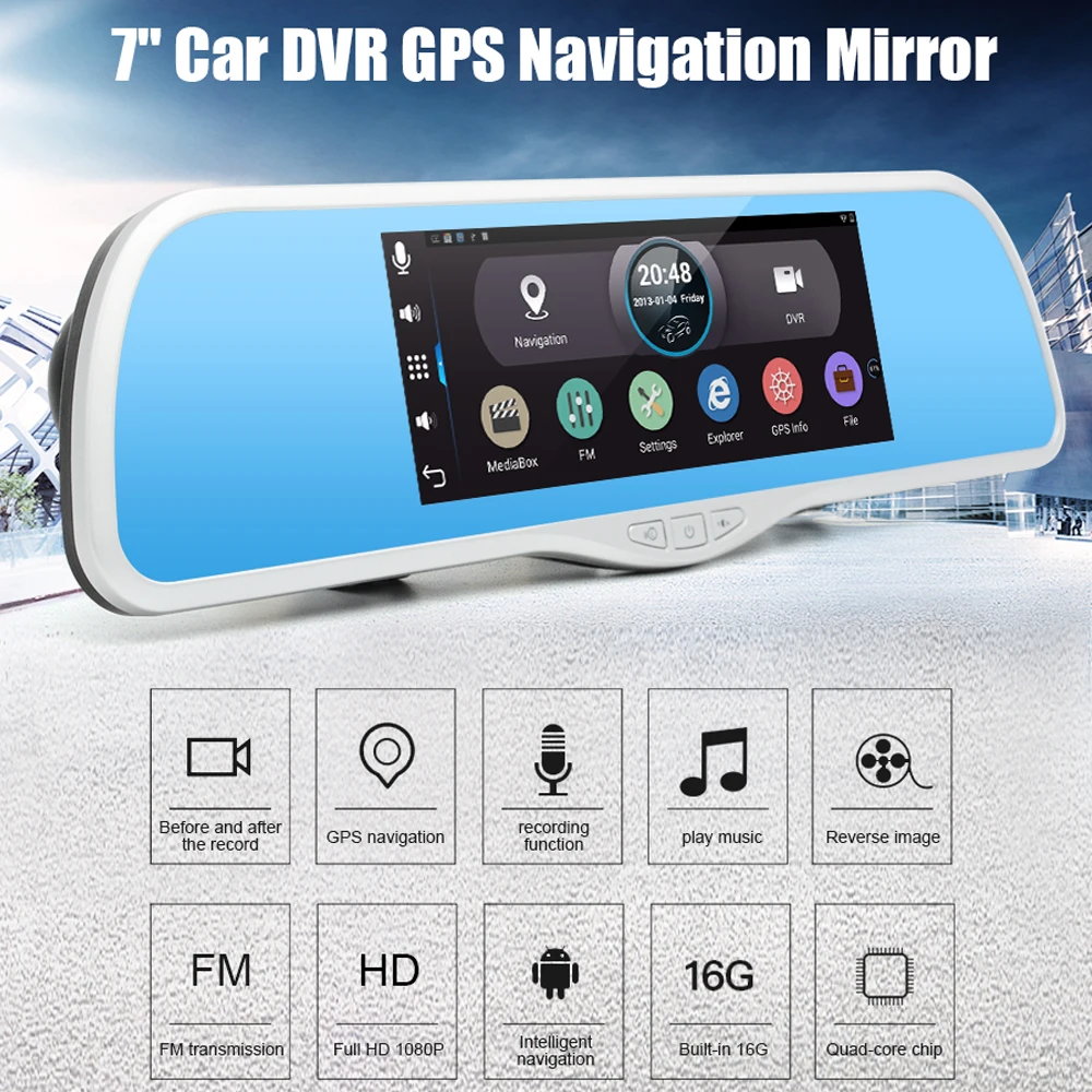 Фото 7 "автомобильный ВИДЕОРЕГИСТРАТОР Камера Android 4.4 GPS Навигация с двумя камерами 7 "автомобильный ВИДЕОРЕГИСТРАТОР Камера Android 4.4 GPS Навигация с двумя камерами