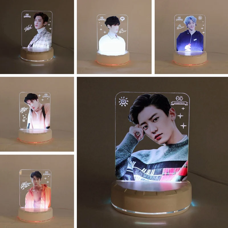 Настольная лампа EXO BAEKHYUN CHANYEOL SEHUN светодиодный ночник прикроватная светящийся