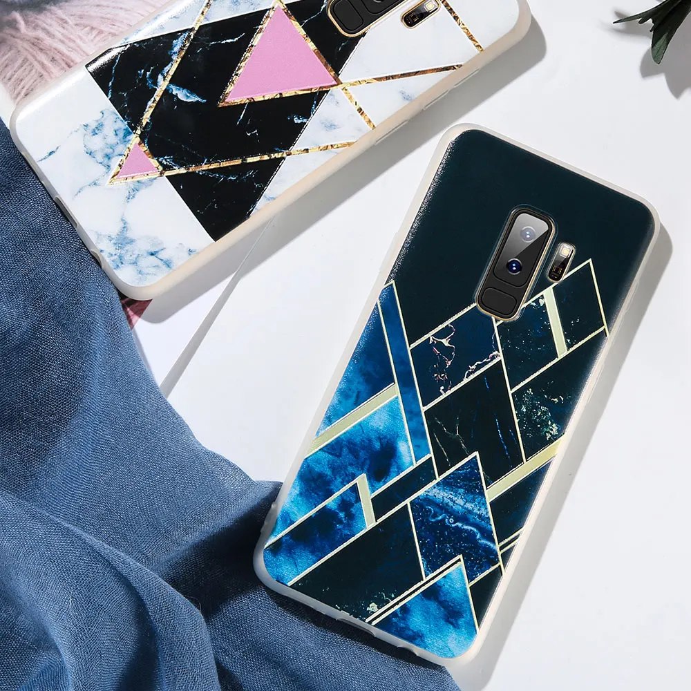 KISSCASE геометрический помощи чехол для samsung S9 силиконовый под мрамор Galaxy A7 A5 J3 J5 2018