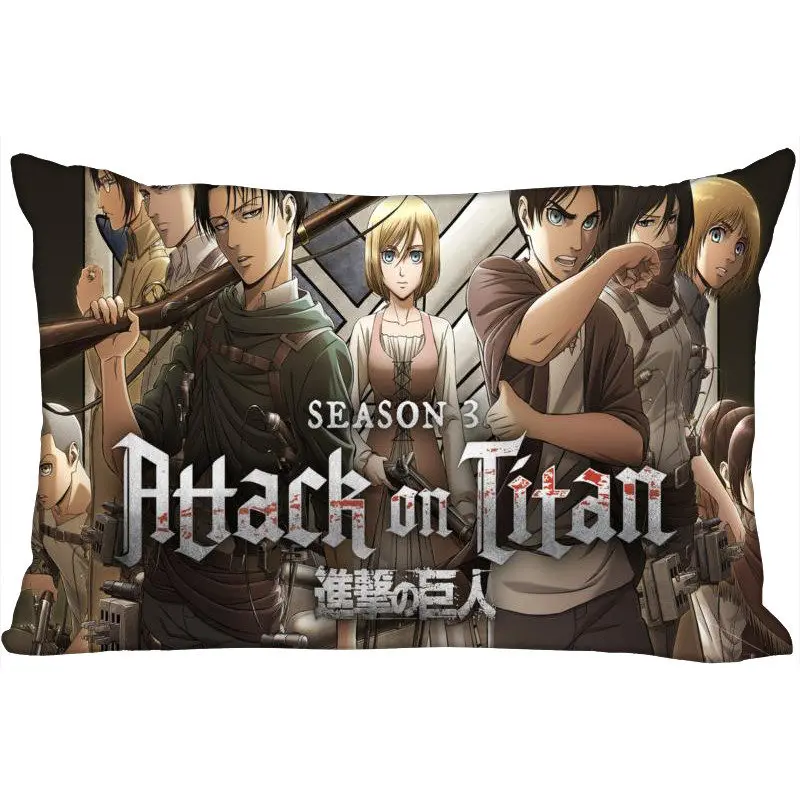 

Attack on Titan Hot Sale Rectangle Pillowcases (Two-Sides) Zipper Custom Pillow Cover Wedding Decorative Custom Your Image Gift