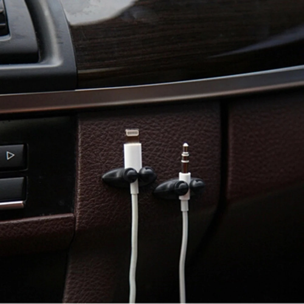 8x автомобиля Зарядное устройство линия USB Кабельный зажим аксессуары Стикеры для