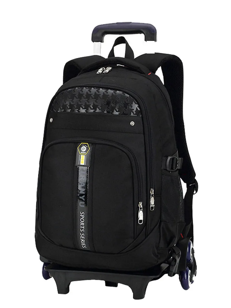 Новейшие Съемный Дети Школьные Сумки С 3 Колеса Лестницы Детская мальчик Тележка