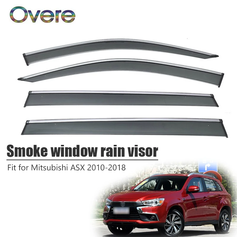 

Overe 4 шт/1 Набор Дымовое окно дождевой козырек для Mitsubishi ASX 2010-2013 2014 2015 2016 2017 2018 навесы укрытия аксессуары