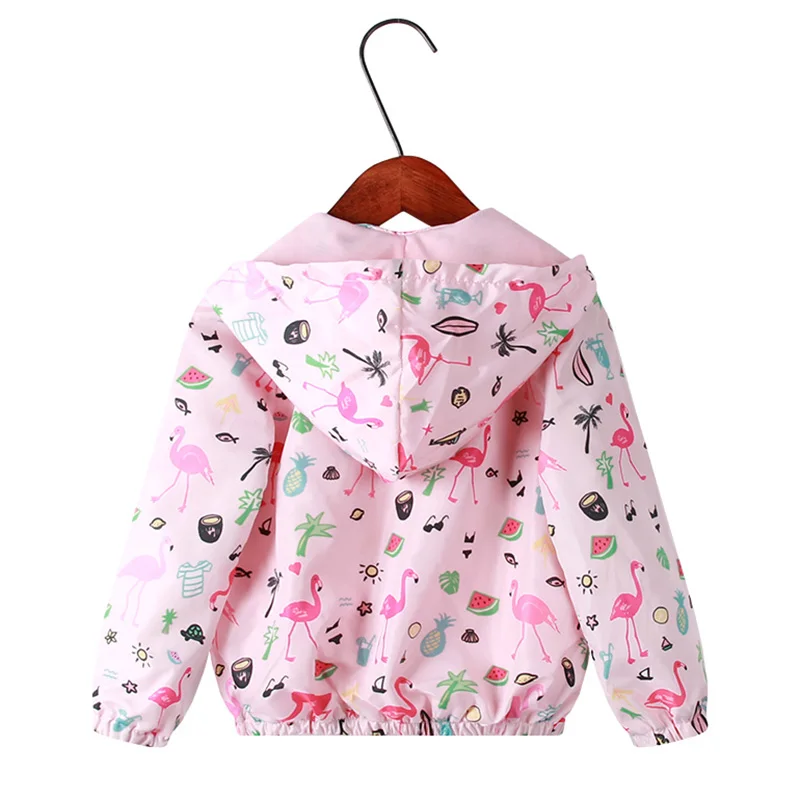 2021 Spring Summer Girls Tops Clothing 2Y 4Y 8Y Bird Print Jackets For Novelty Hooded Outerwear &amp Coats Child | Детская одежда и