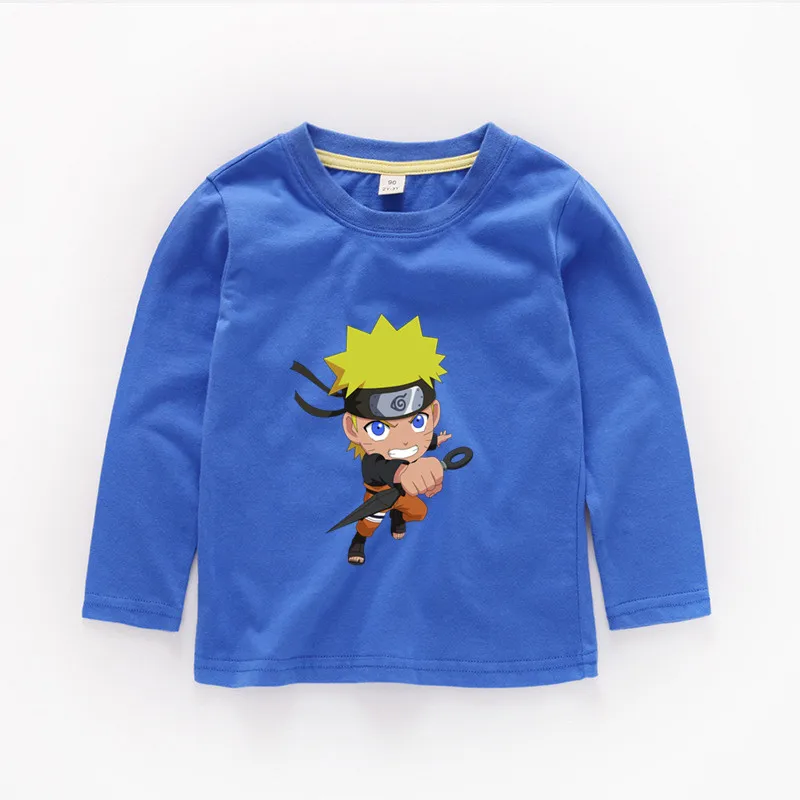 От 2 до 12 лет Детская Наруто для маленьких Топы девочек Одежда мальчиков детская