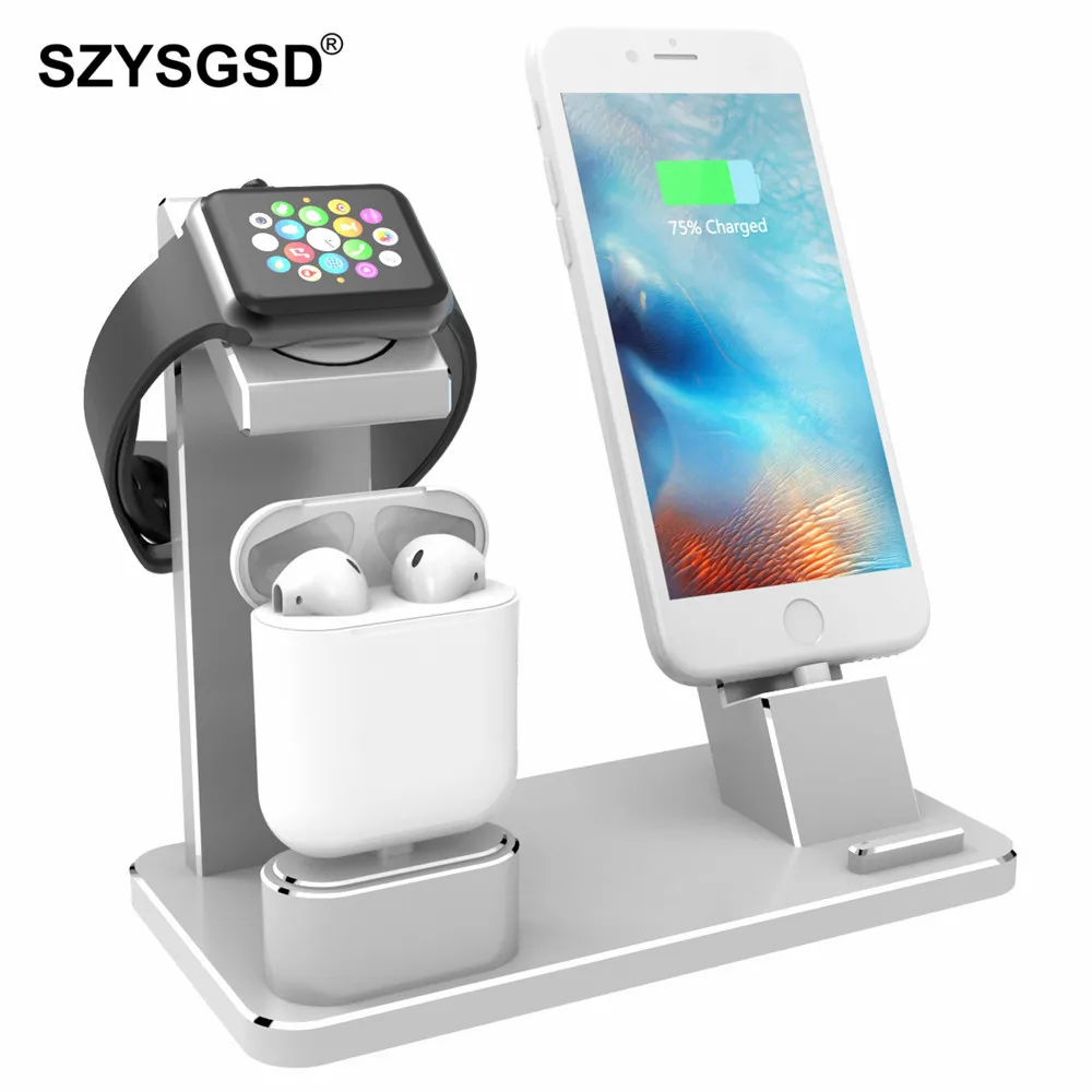 SZYSGSD зарядная док станция Подставка держатель для AirPods IPad Air Mini Apple Watch 38 мм 42 iPhone X 8 7