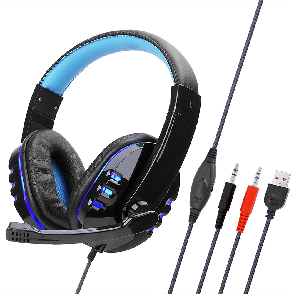 Проводные компьютерные игровые наушники SY733MV игровая гарнитура с микрофоном AUX +