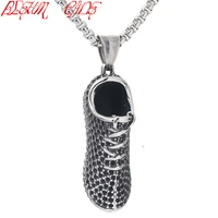 stainless steel shoes pendant necklace for hip hop rock man punk style jewelry decoration