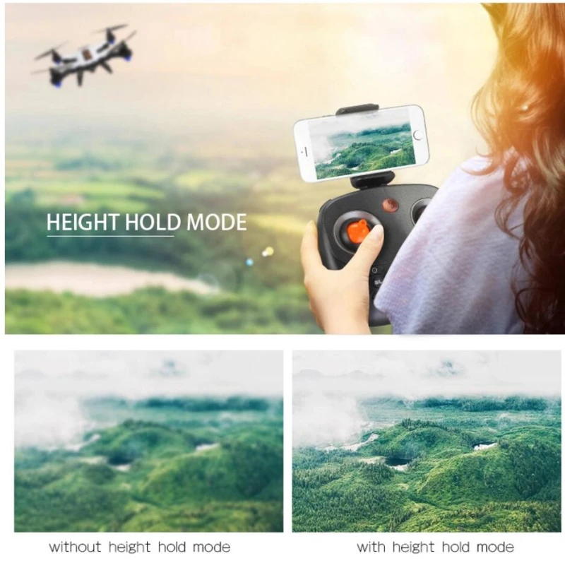 Складной Радиоуправляемый квадрокоптер с двойным управлением и широким углом