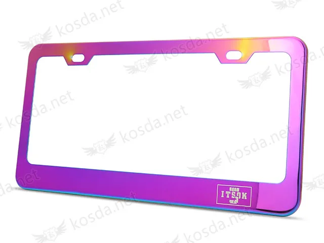 Neo chrome Титановый синий номерной знак рамка только для США гоночный автомобиль из нержавеющей стали номерной знак - Цвет: Neo chrome