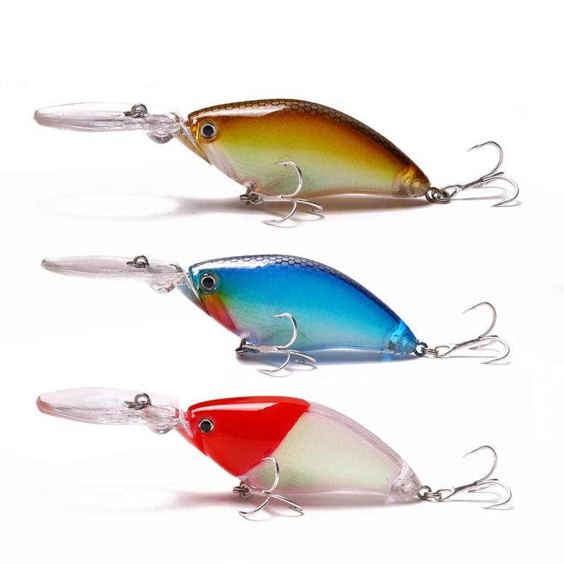 YTQHXY плавающий Глубокий Дайвинг Crankbait рыболовные приманки 17 8 г/70 мм воблеры с 6 #
