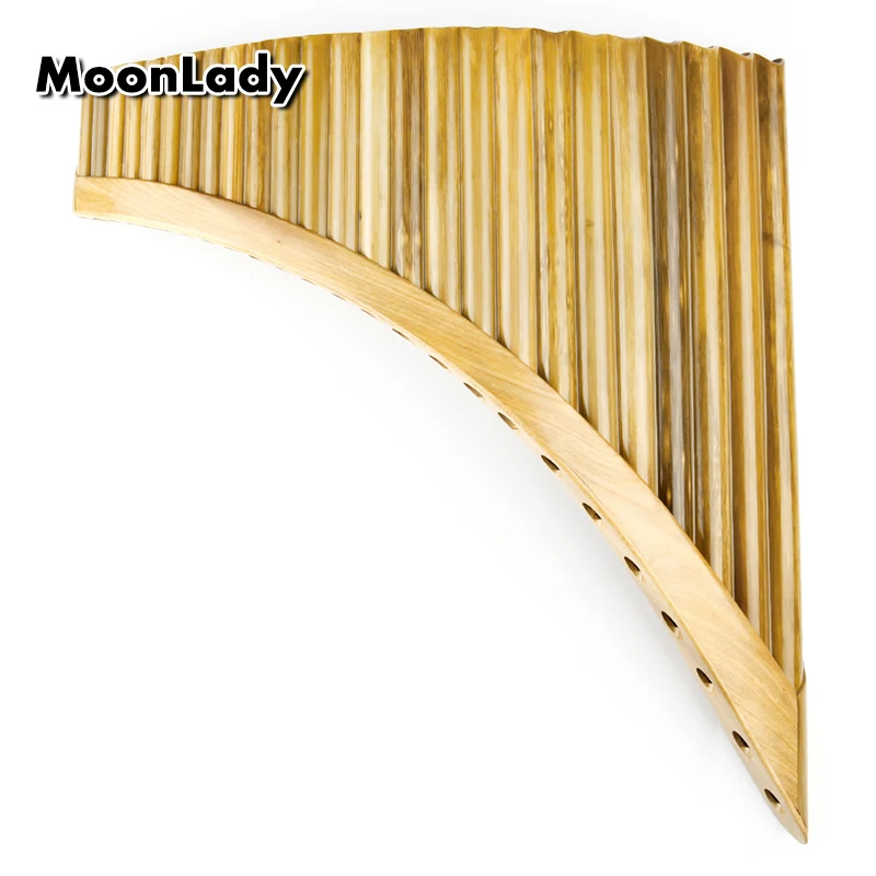 Левосторонний румынский народный инструмент Натуральный Бамбуковый Пан флейта