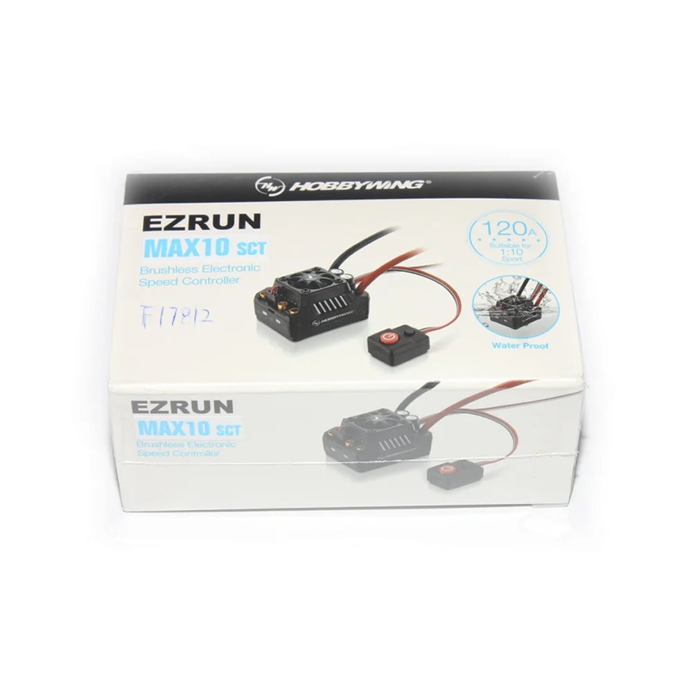 

F17812 Hobbywing EZRUN MAX10 SCT BEC Waterproof 2-4S Speed Controller Brushless ESC for 1/10 RC Car Truck