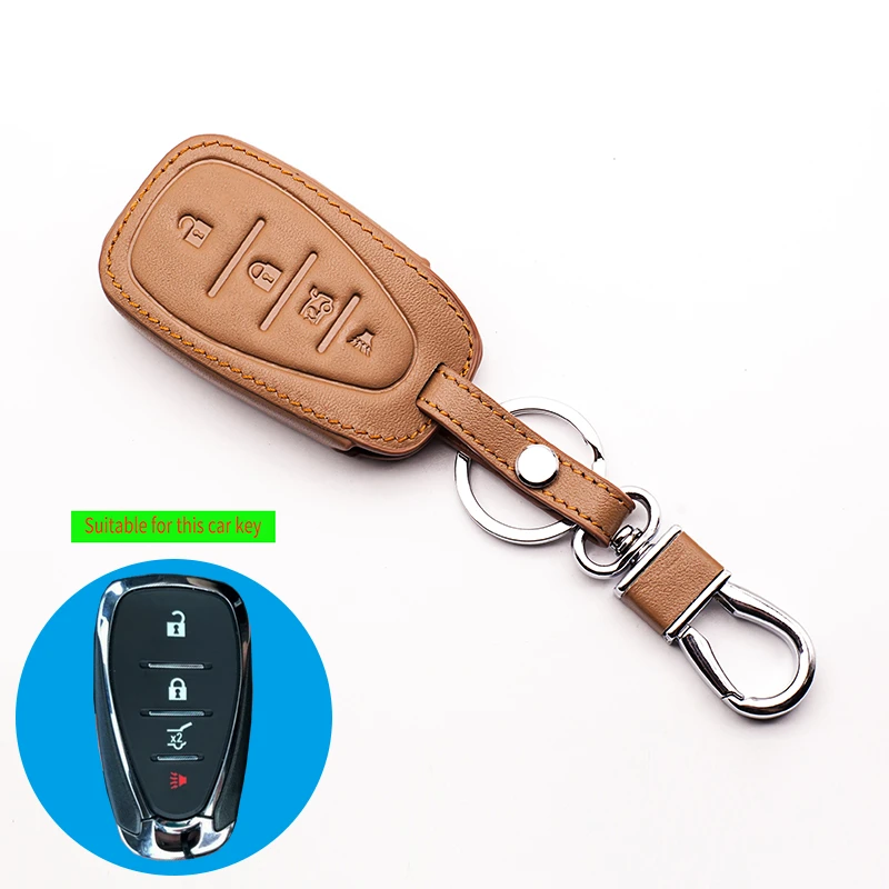 Набор чехлов для ключей из натуральной кожи Chevrolet Cruze Malibu 2016 XL Camaro Remote keyless 4 кнопки