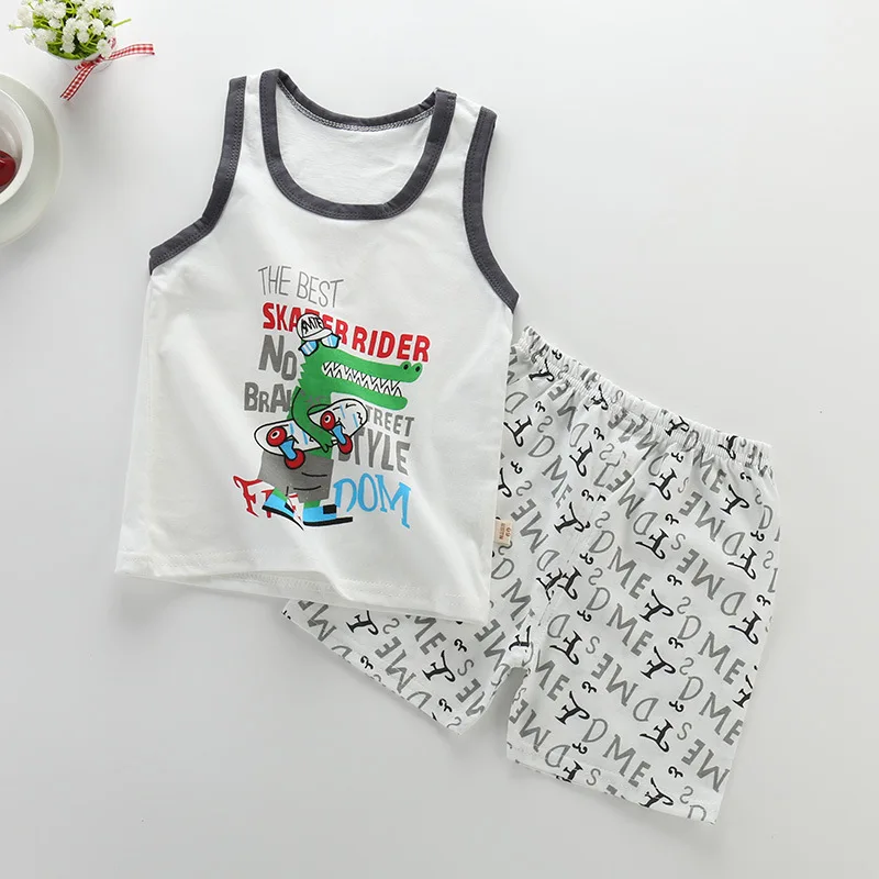 Fashion Kids Baby T shirt Tops Shorts Pants 2PCS Casual Outfit Clothes O-Neck Vest and Boy Girl clothes | Детская одежда и обувь