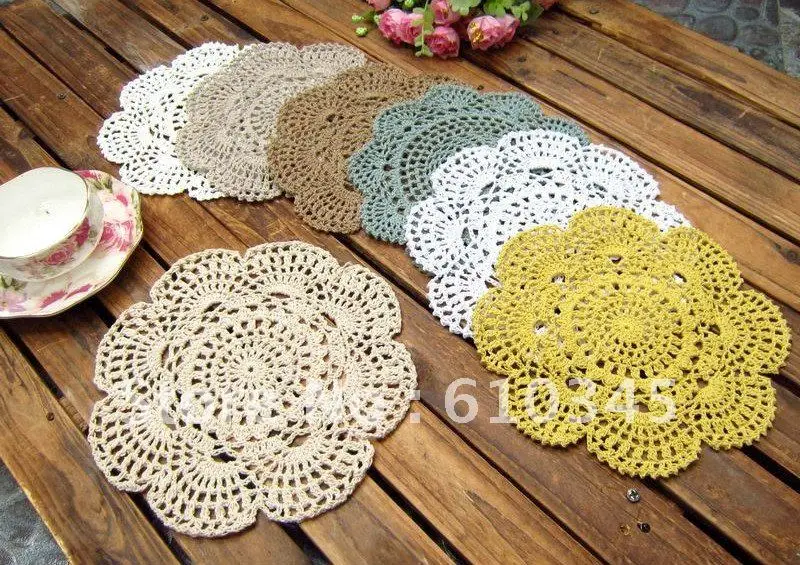 Бесплатная доставка хлопок ручная работа ЦВЕТАСТАЯ Салфетка коврики для вязания