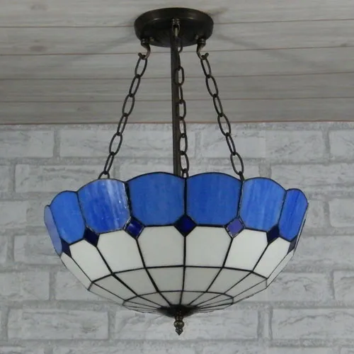 16inch European style Mediterranean blue white color pendant light bar room restaurant hang lamps | Лампы и освещение