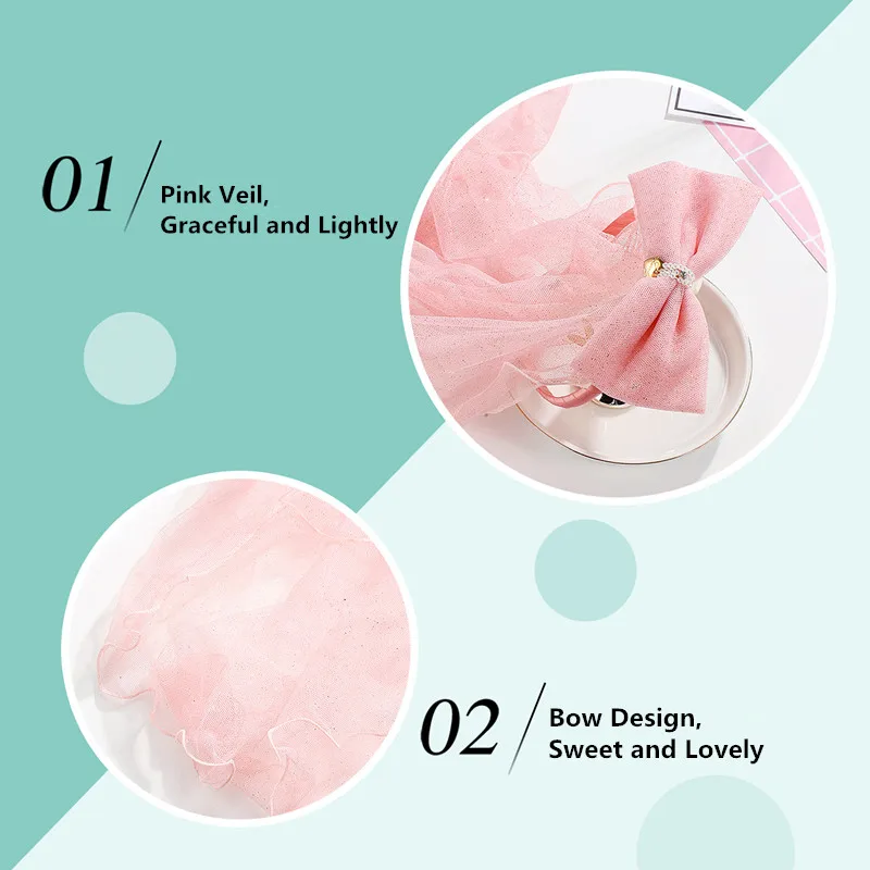 Химера девушка вуаль повязка тюлевые Свадебные вуали 2 слоя розовый длинный