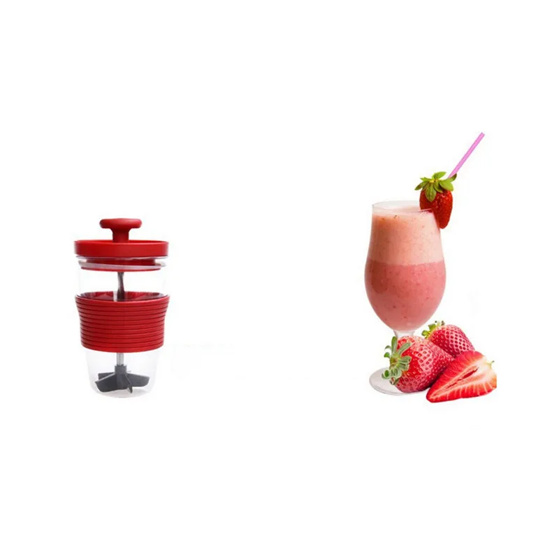 Fruit Tools 300ml Plastic Kitchen Mini Manual Juicer Squeezer Juice Stirring Mixing Cup Smoothie Maker fruit juice |