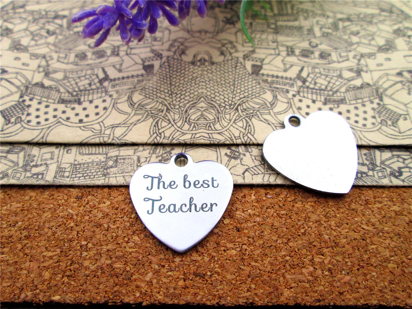 10 шт. подарок для учителя на День подвеска Шарм ожерелья/браслета/брелка DIY