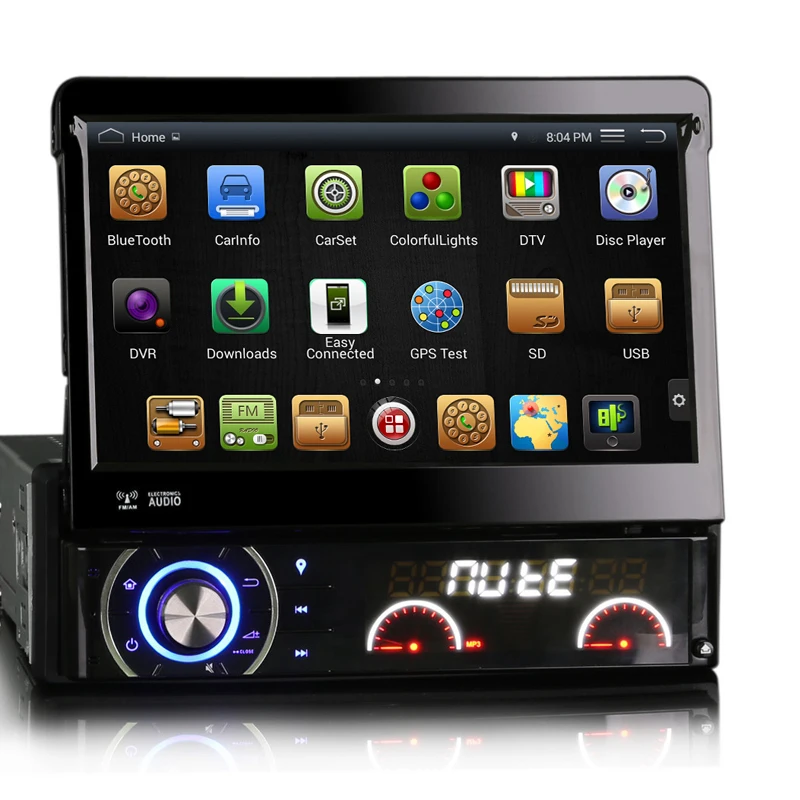 7 дюймов 1024*600 Android 1 DIN автомобильный DVD плеер GPS навигация один din автомобильное радио стерео Bluetooth управление