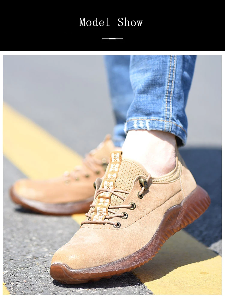 Indestructible Work Shoes Mens steel toe Sneaker Outdoor Lightweight Breathable Safety Shoes Slip Resistant Composite Toe Shoes